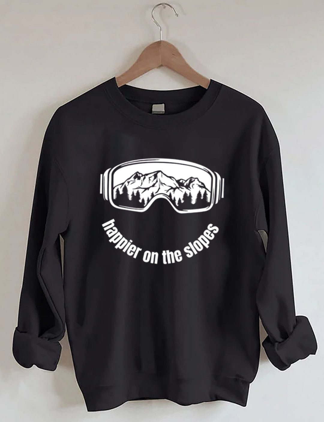 Happier on the Slopes Skiing Sweatshirt