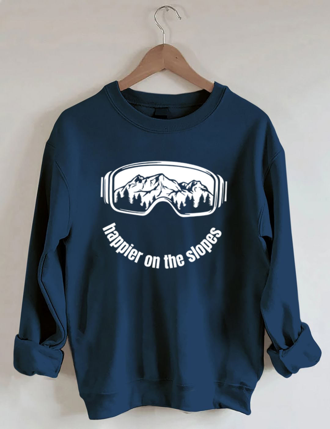 Happier on the Slopes Skiing Sweatshirt