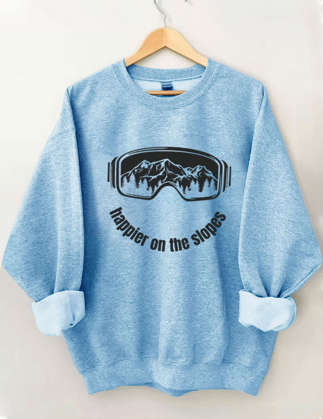 Happier on the Slopes Skiing Sweatshirt