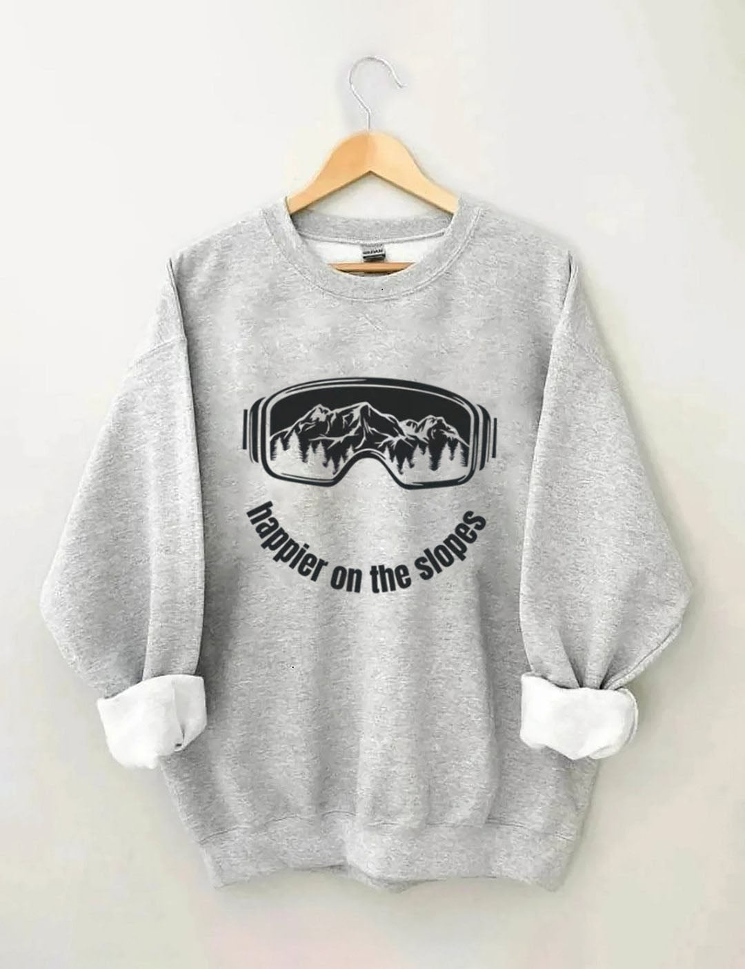 Happier on the Slopes Skiing Sweatshirt