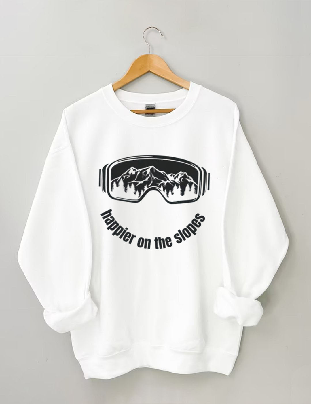 Happier on the Slopes Skiing Sweatshirt