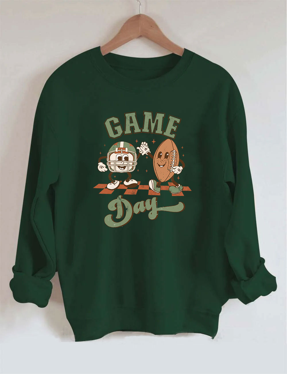 Distressed Retro Game Day Football Sweatshirt