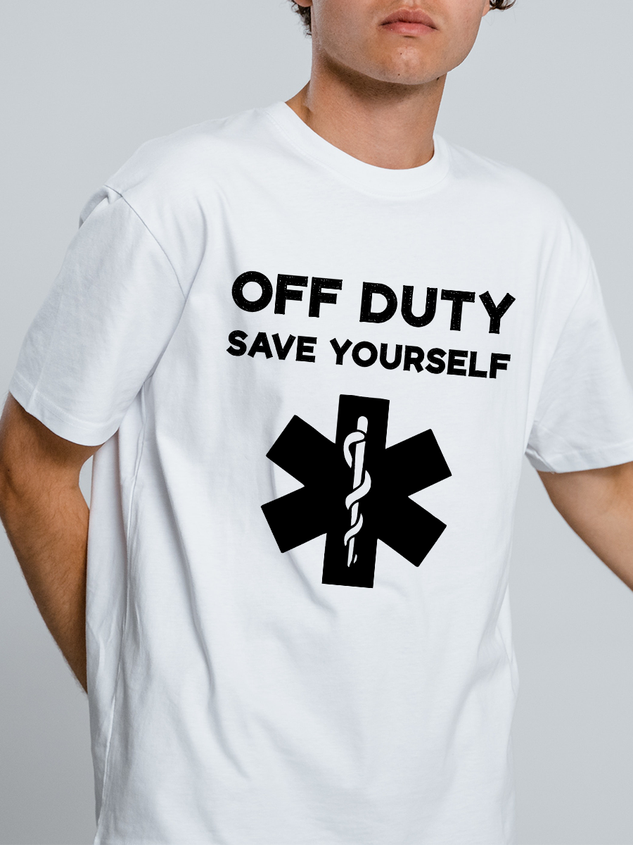 Off Duty Save Yourself  Print T-shirt