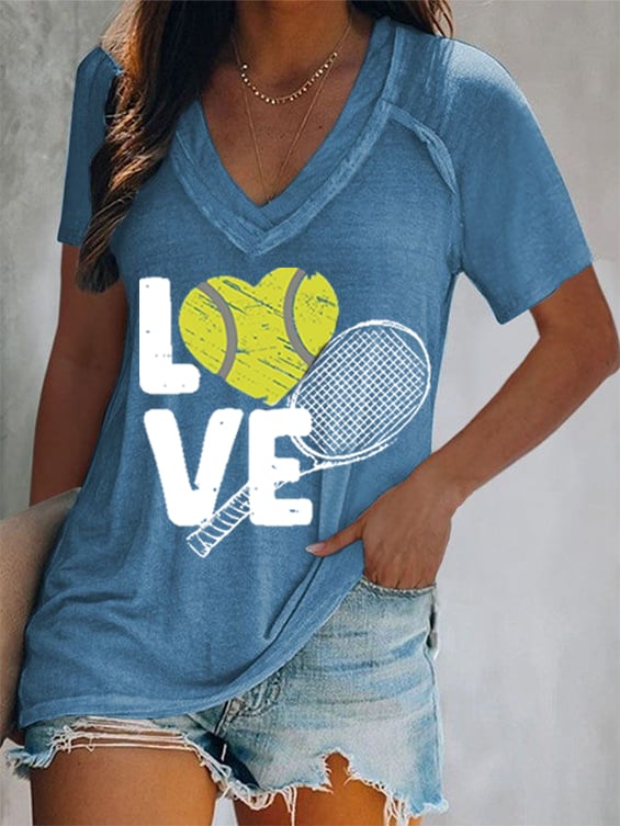 Women's Apres Tennis Print Casual Short Sleeve T-Shirt