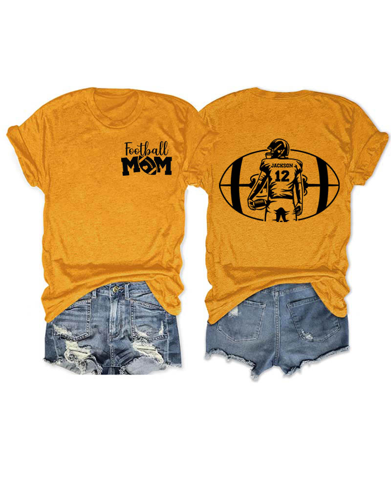 Personalized Football Mom T-Shirt