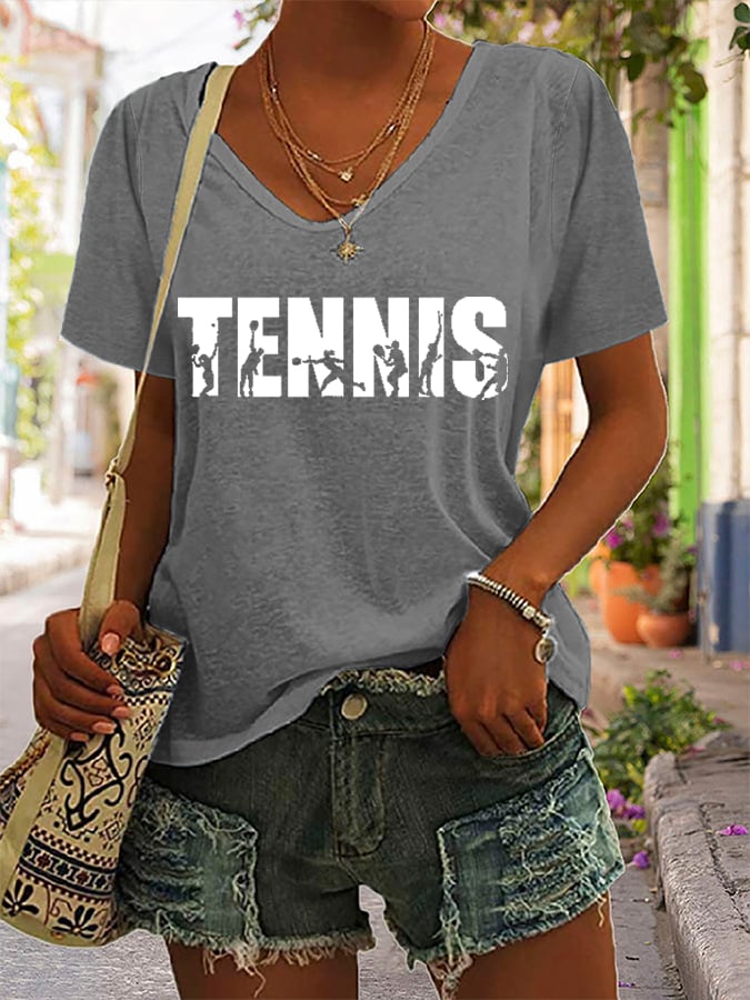 Women's Apres Tennis Printed Short-Sleeved T-Shirt