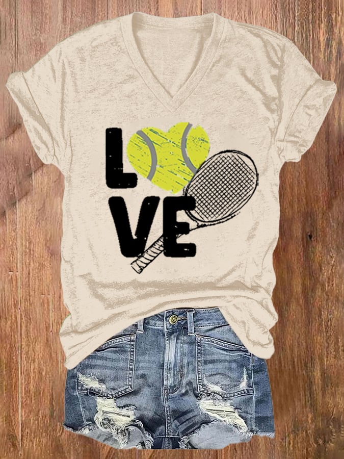 Women's Apres Tennis Printed Short-Sleeved T-Shirt