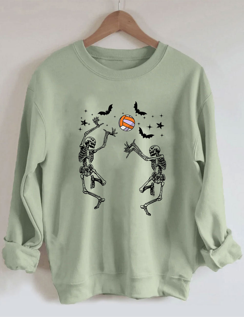 Dancing Skeletons Funny Halloween Volleyball Sweatshirt