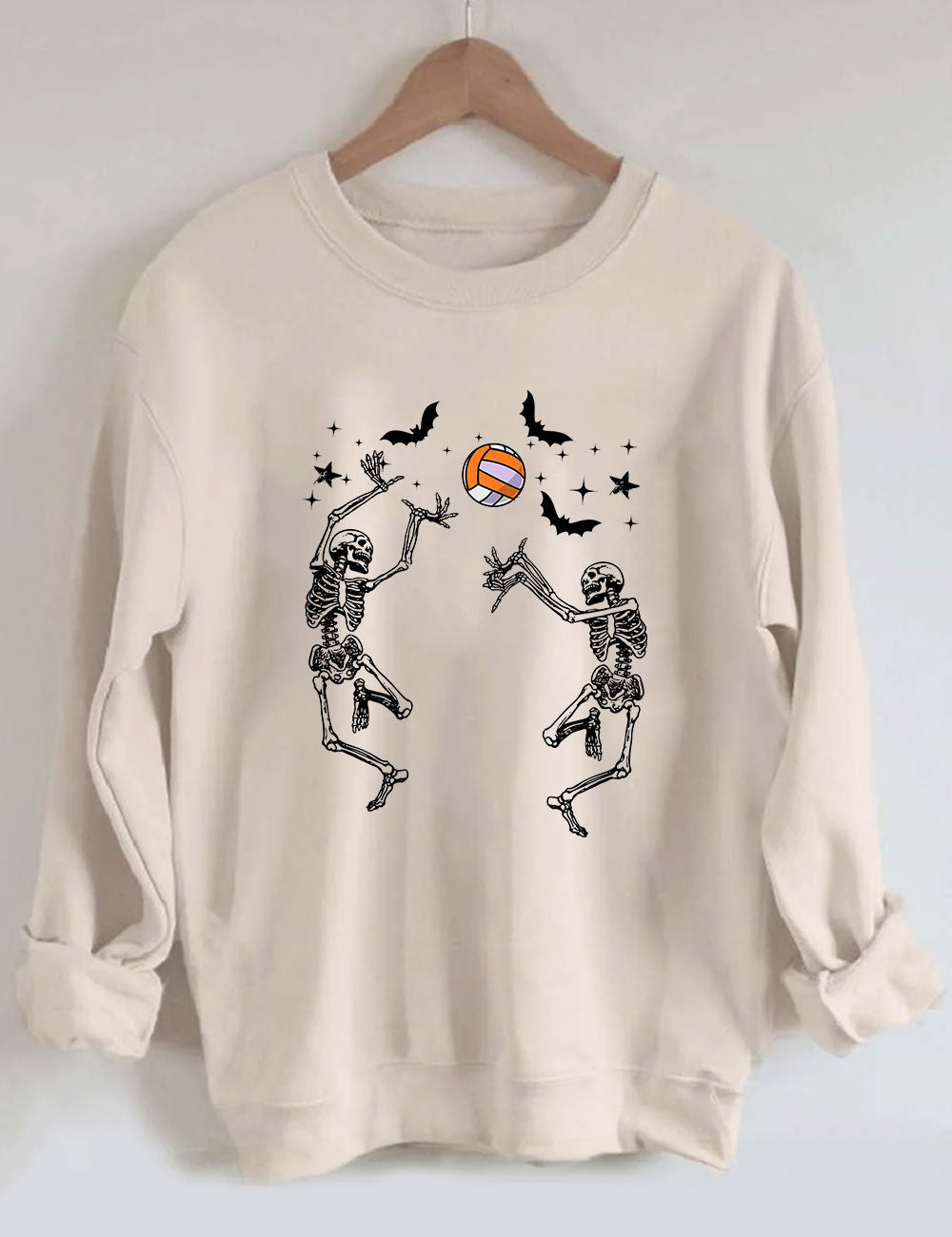 Dancing Skeletons Funny Halloween Volleyball Sweatshirt