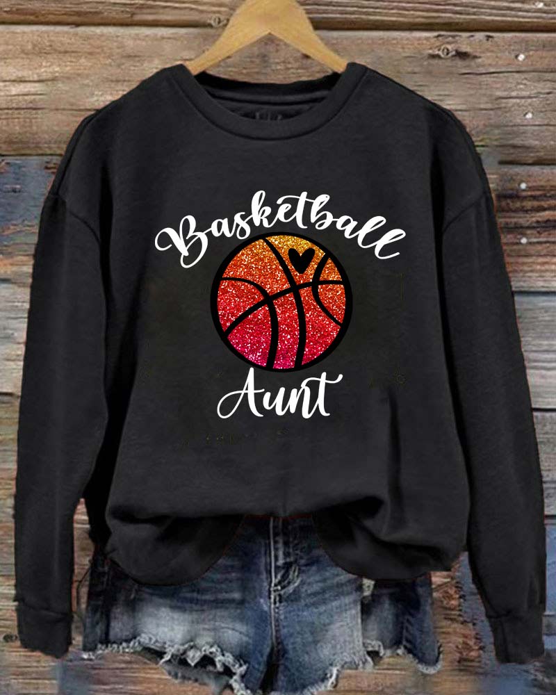 Basketball Aunt Crewneck Sweatshirt