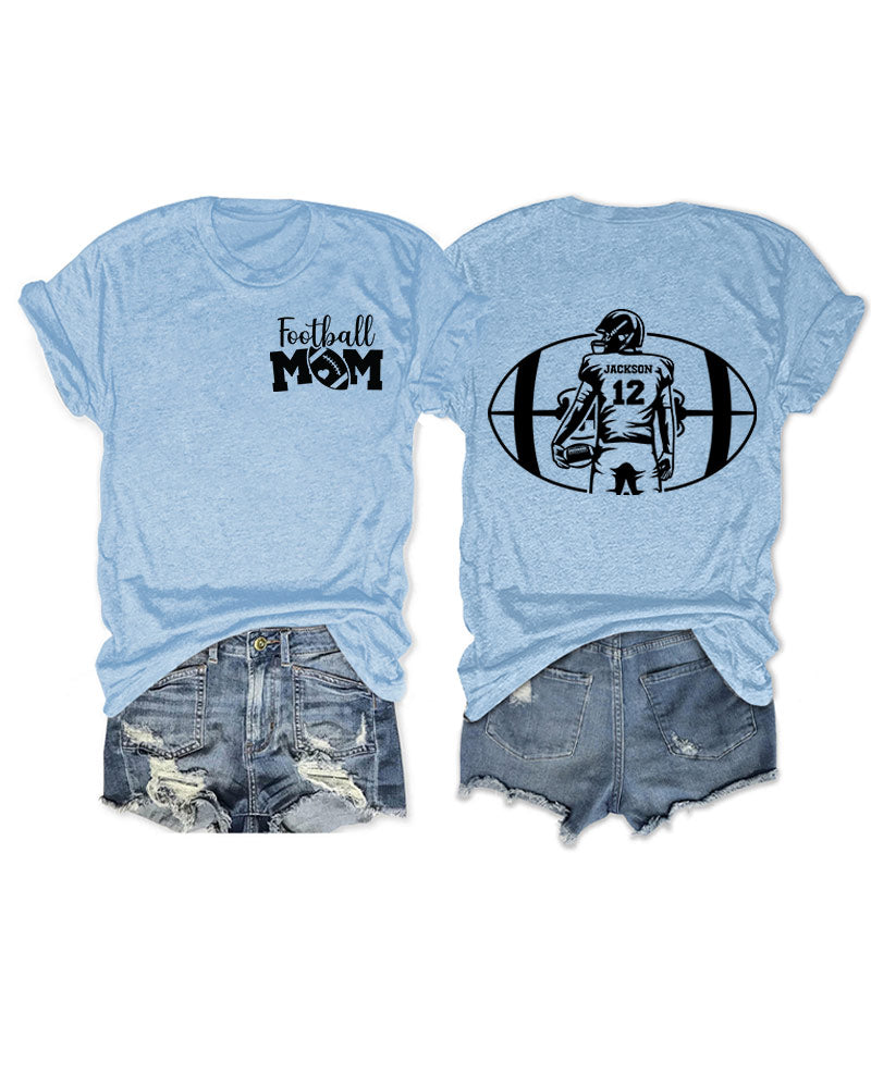 Personalized Football Mom T-Shirt