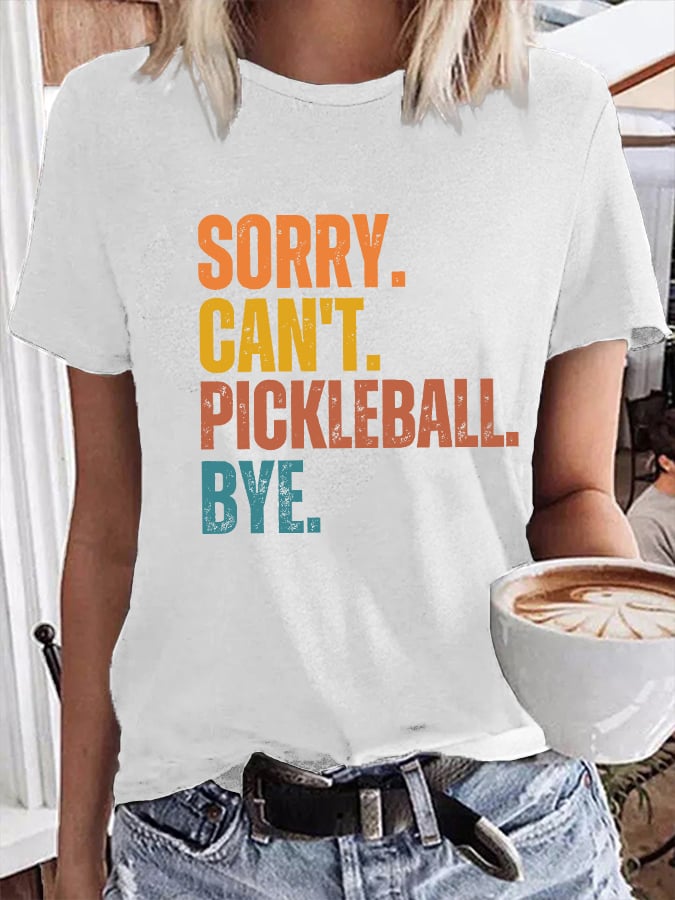 Women's Pickleball Lover Printed Crew Neck T-Shirt