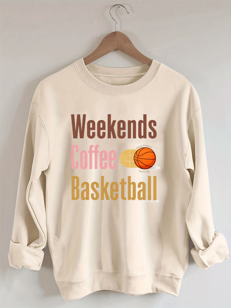 Weekends Coffee Basketball Sweatshirt