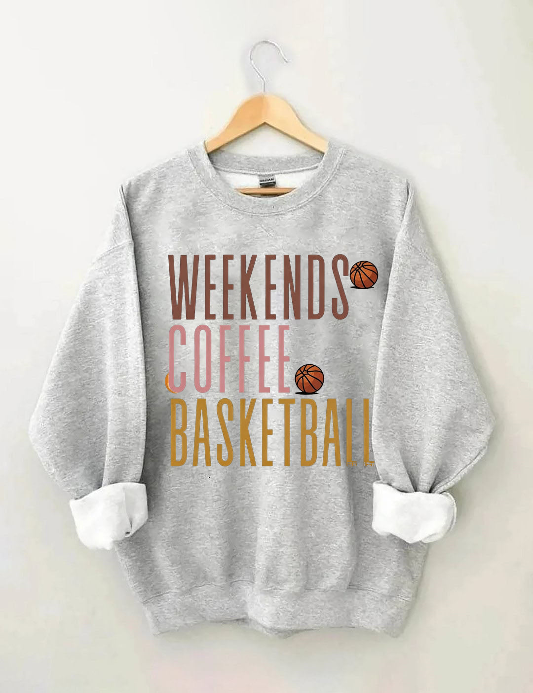 Weekends Coffee Basketball Sweatshirt