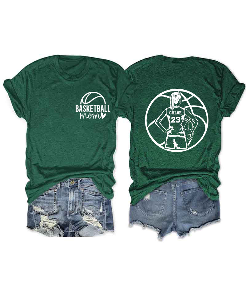 Personalized Basketball Mom T-Shirt