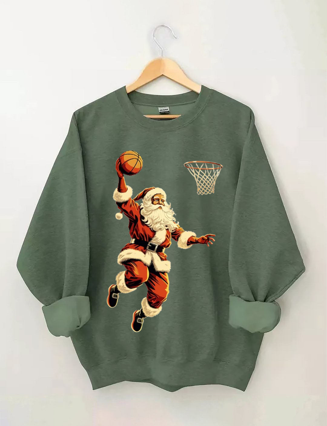Santa Playing Basketball Sweatshirt