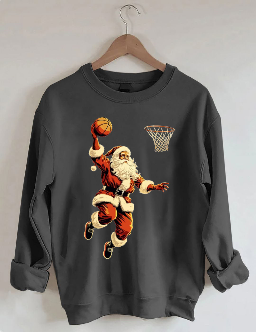 Santa Playing Basketball Sweatshirt