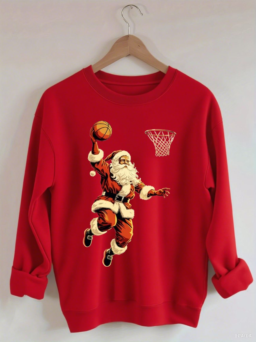 Santa Playing Basketball Sweatshirt