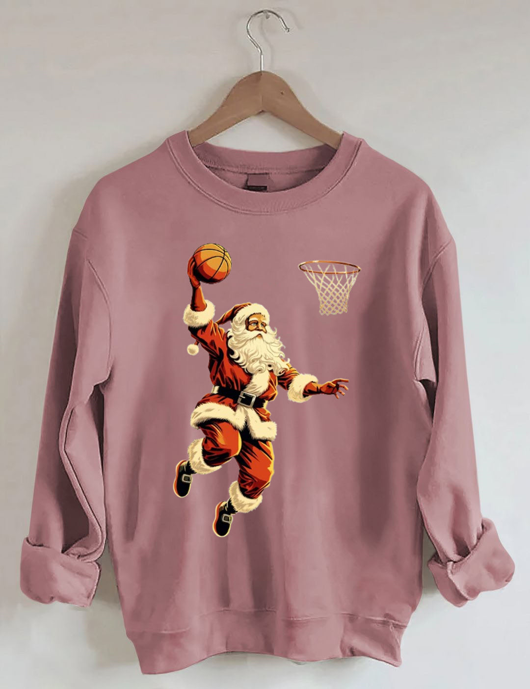 Santa Playing Basketball Sweatshirt