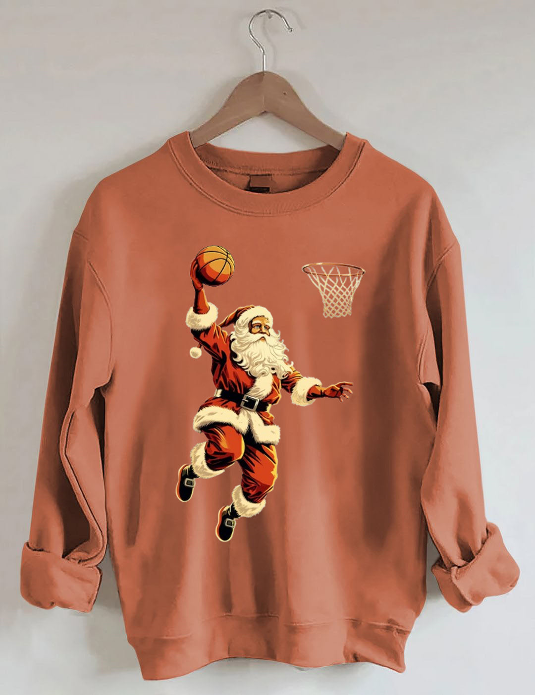 Santa Playing Basketball Sweatshirt