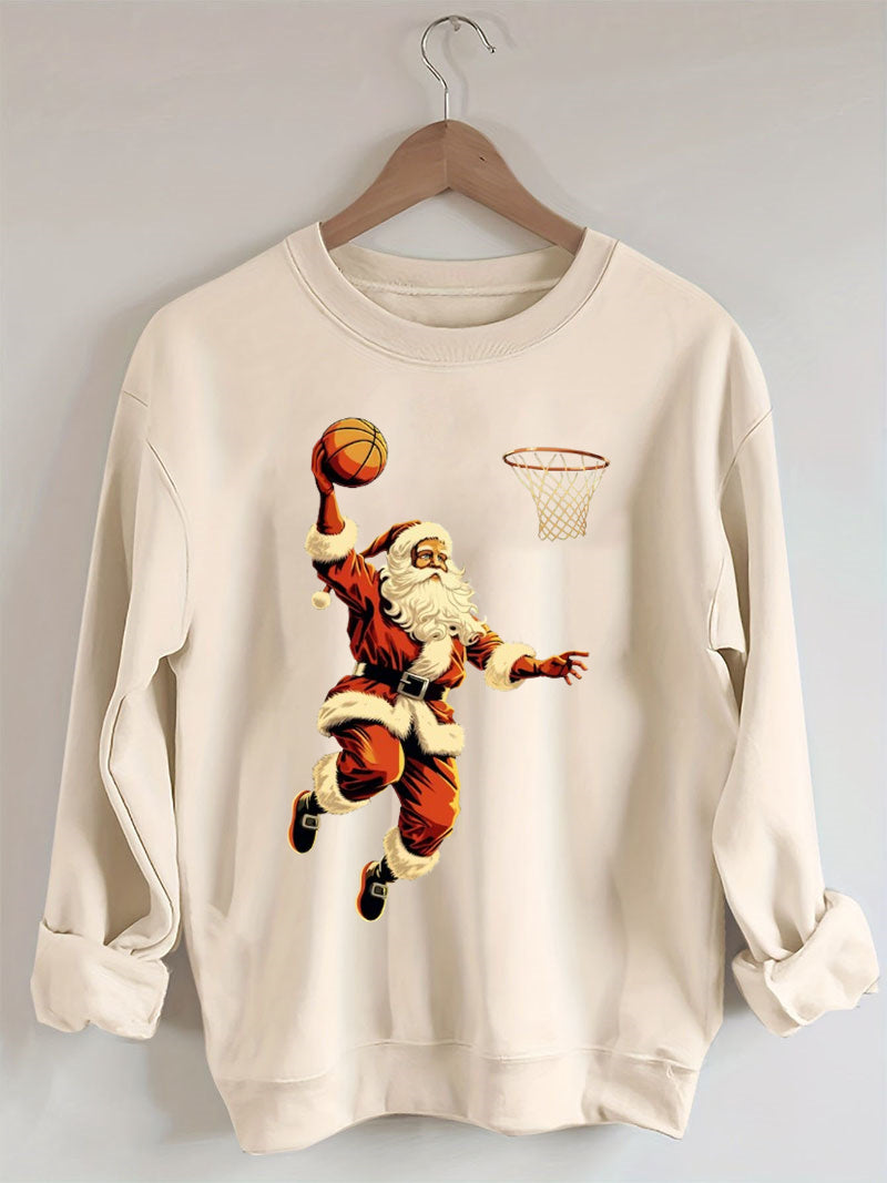 Santa Playing Basketball Sweatshirt