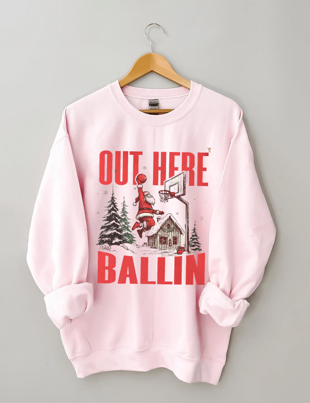 Out Here Ballin Santa Basketball Sweatshirt
