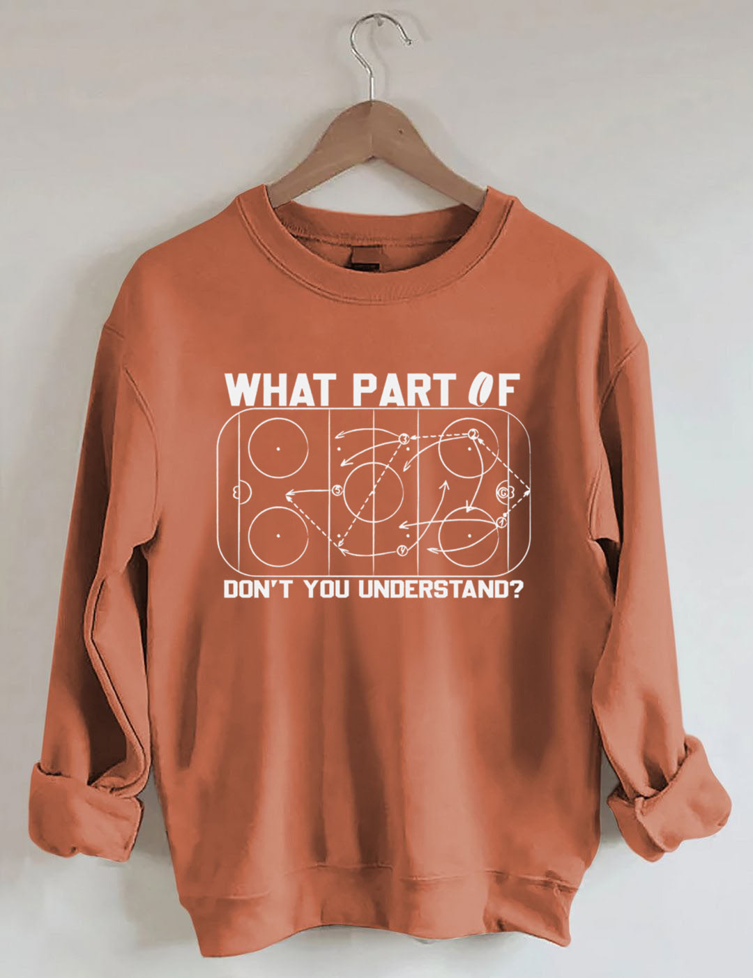 Funny “What Part Of…” Rink Diagram Hockey Sweatshirt