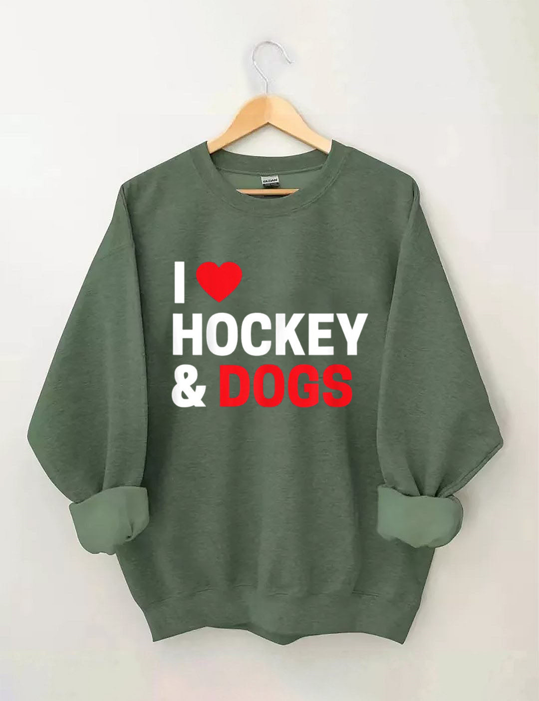 I Love Hockey & Dogs Sweatshirt