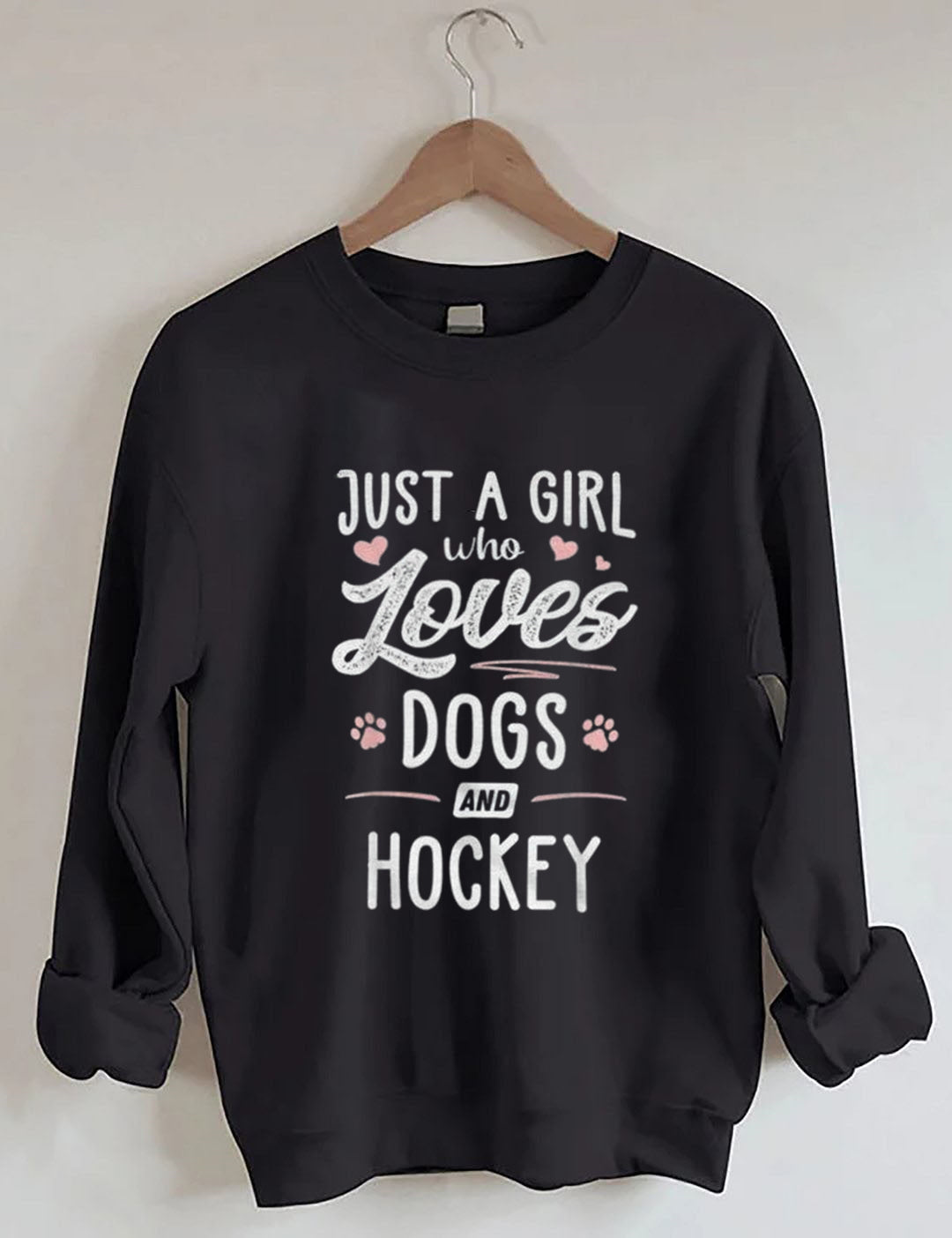 Just A Girl Who Loves Dogs And Hockey Sweatshirt