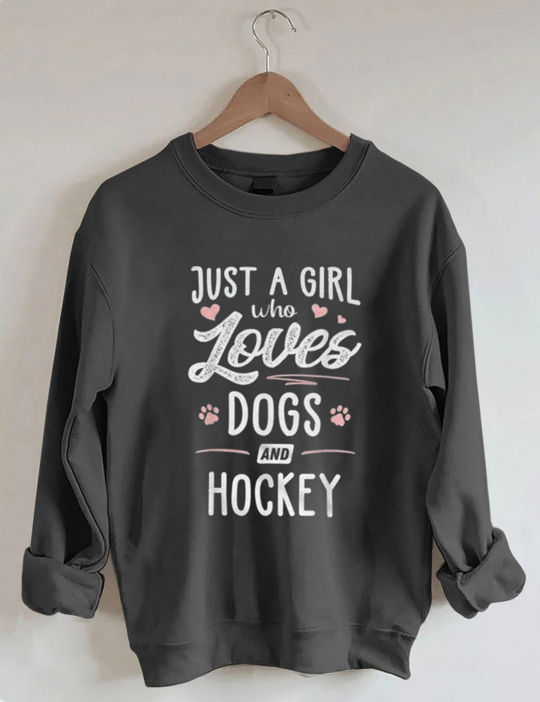 Just A Girl Who Loves Dogs And Hockey Sweatshirt