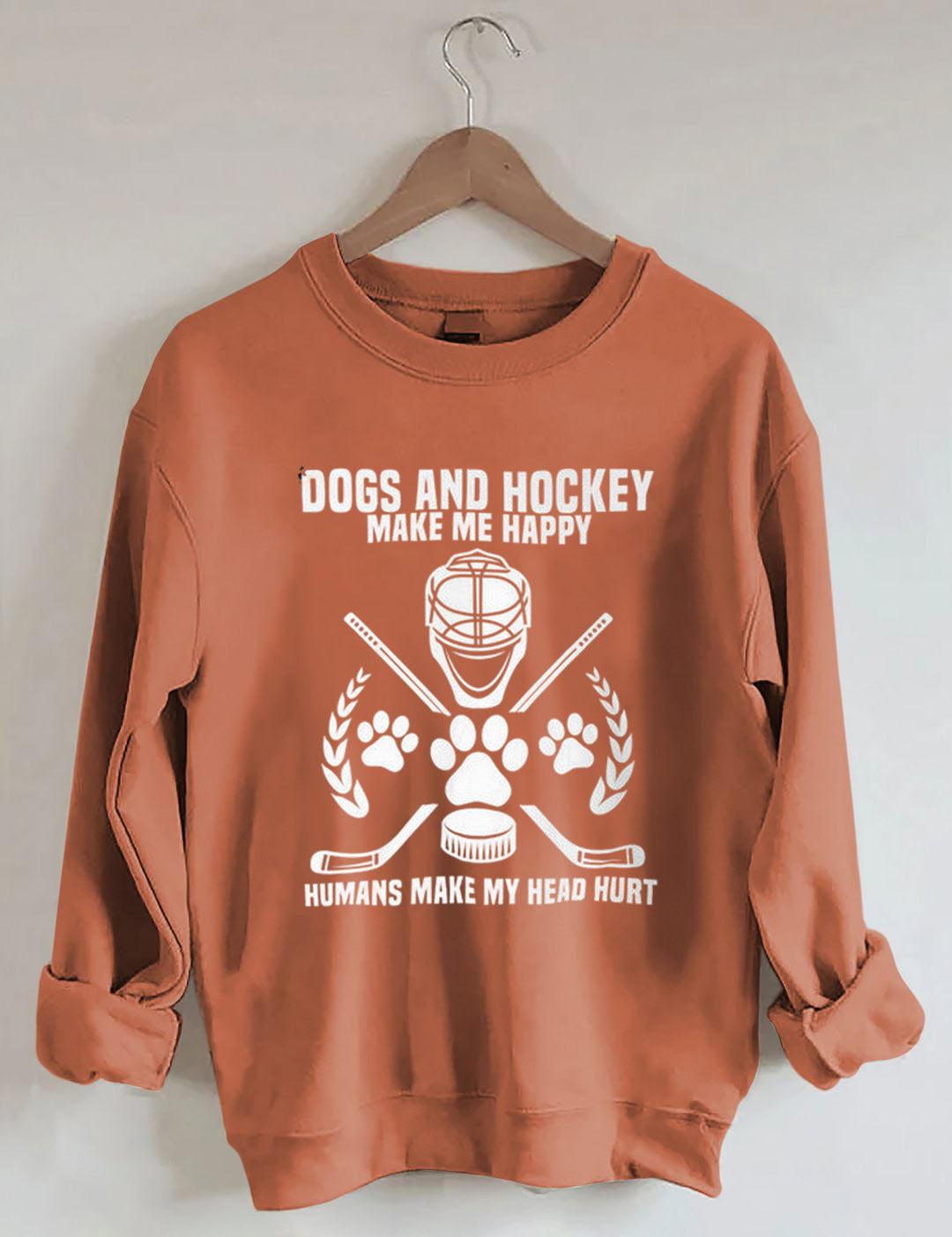 Dogs And Hockey Make Me Happy Player Penalty Box Ice Hockey Sweatshirt