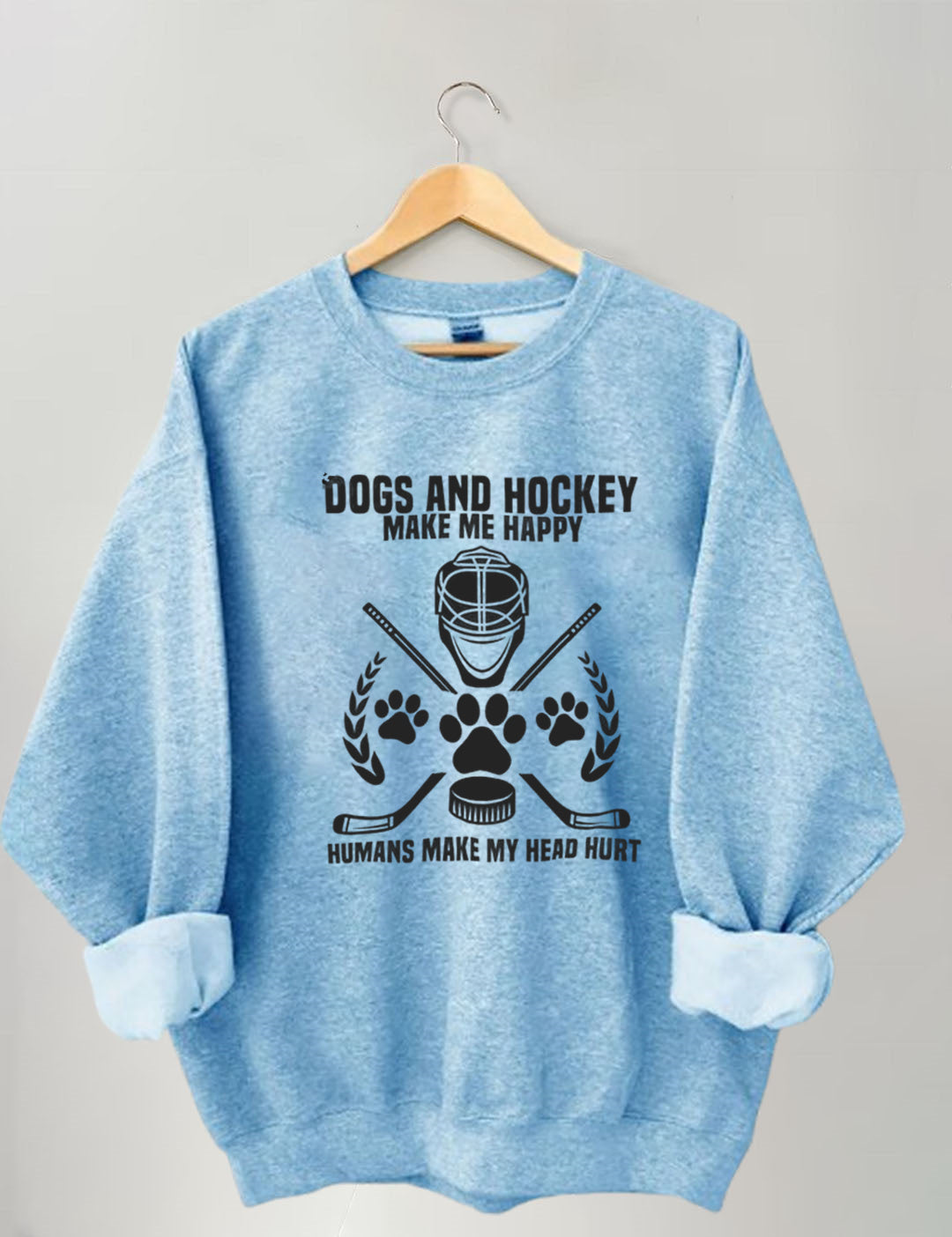 Dogs And Hockey Make Me Happy Player Penalty Box Ice Hockey Sweatshirt