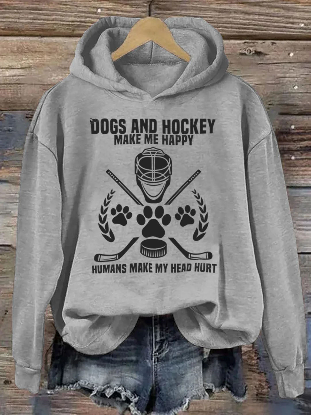 Dogs And Hockey Make Me Happy Player Penalty Box Ice Hockey Hoodie