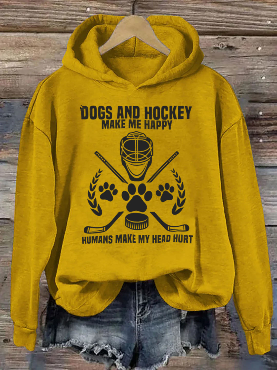 Dogs And Hockey Make Me Happy Player Penalty Box Ice Hockey Hoodie