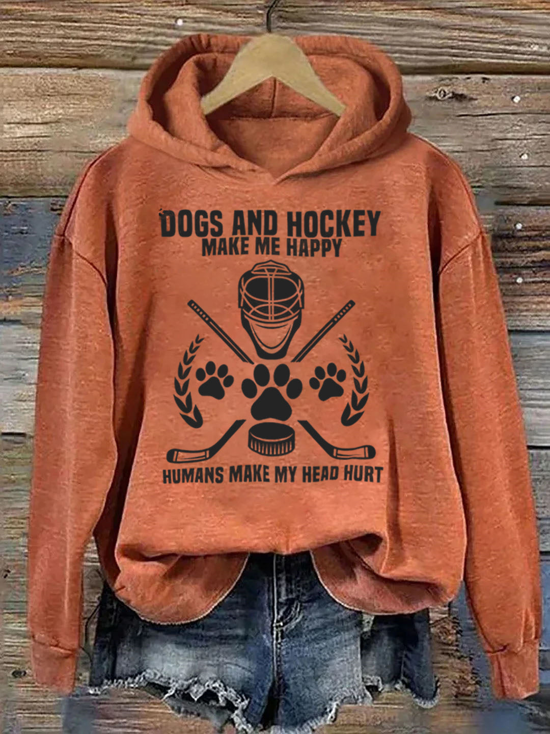 Dogs And Hockey Make Me Happy Player Penalty Box Ice Hockey Hoodie