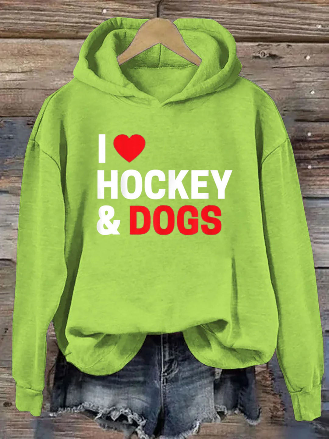 I Love Hockey & Dogs Hoodie