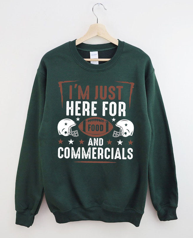 I'm Just Here for the Snacks Football Sweatshirt