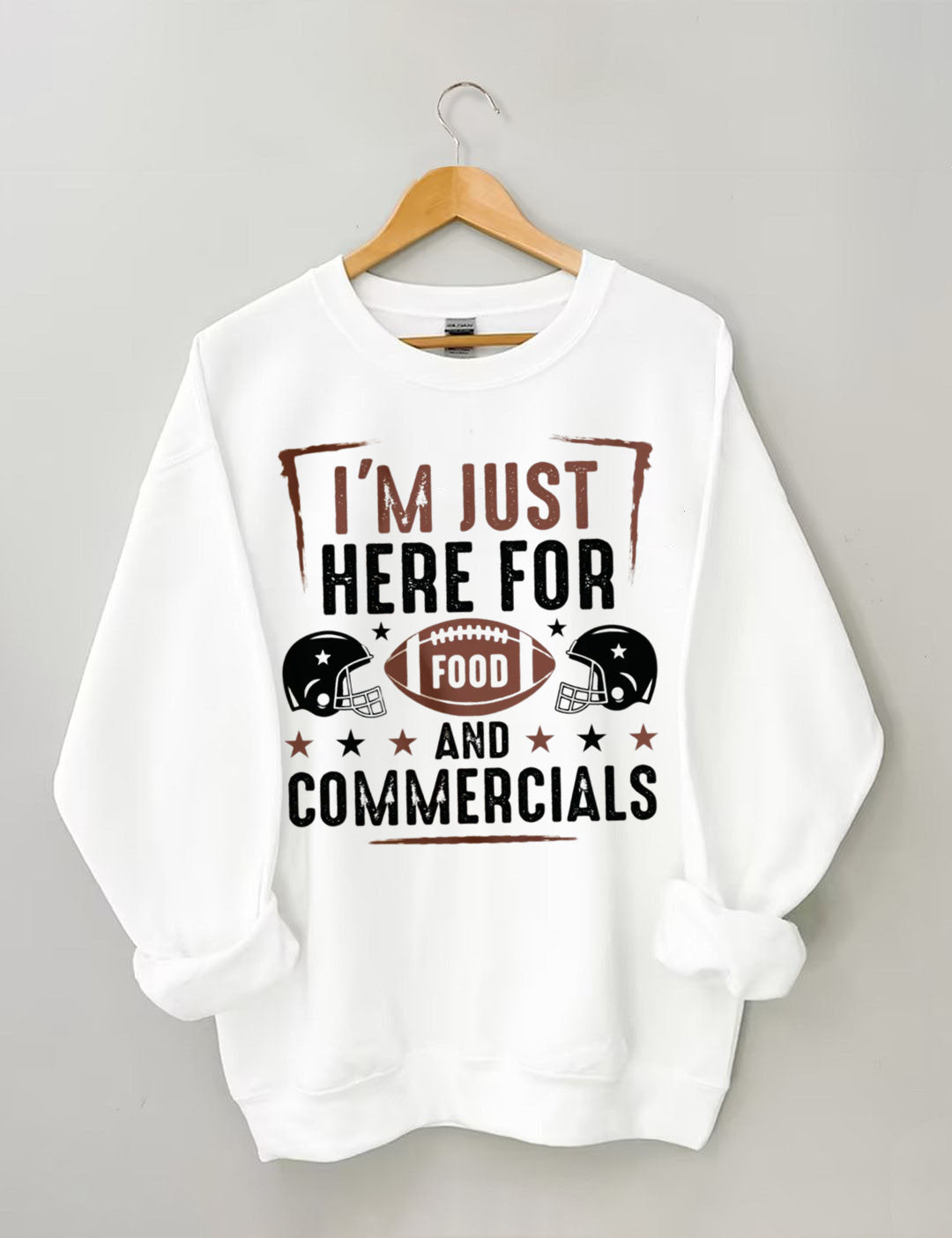 I'm Just Here for the Snacks Football Sweatshirt