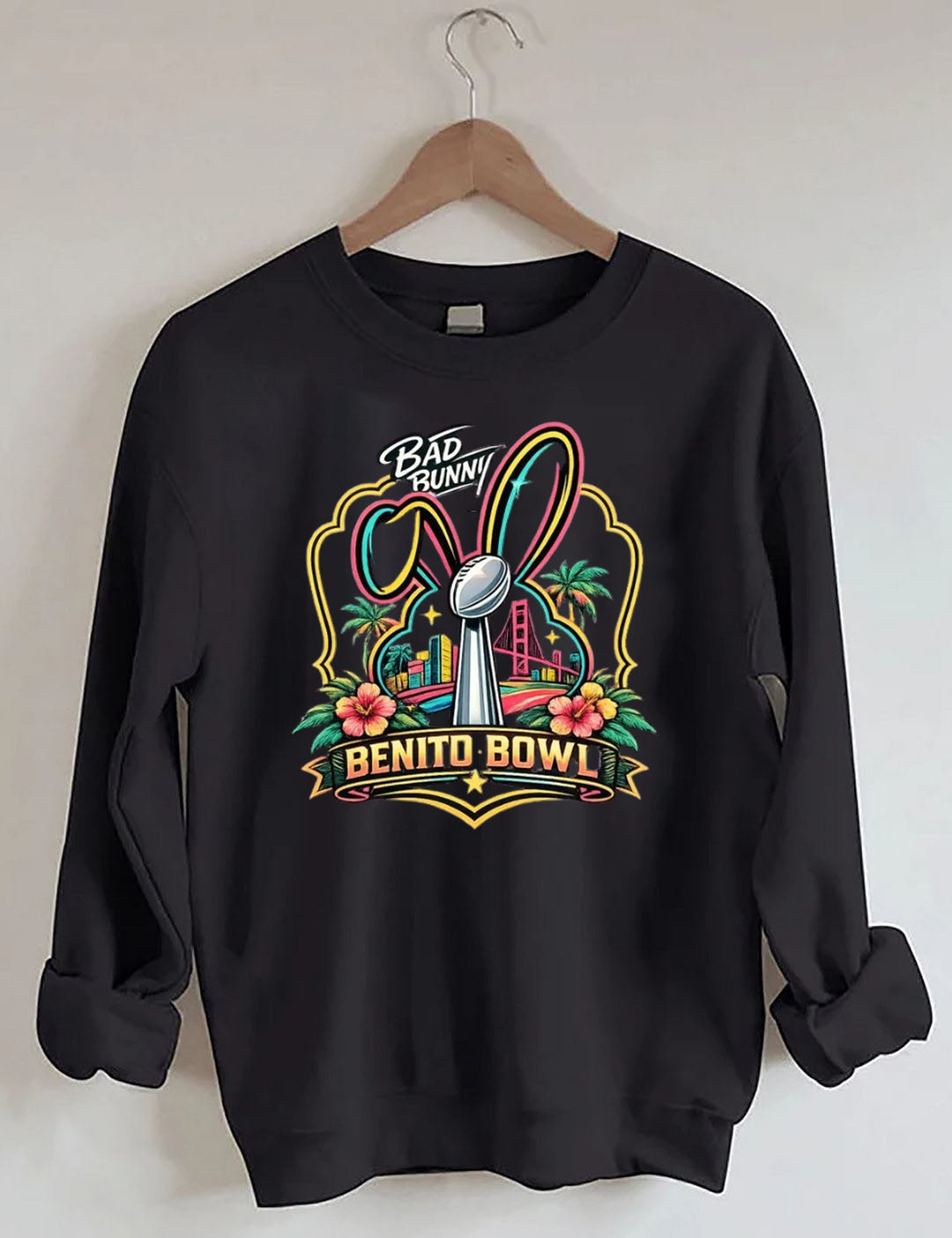 Benito Bowl,Latin Pop Fan,Bad Football Parody,Stadium Skyline, Game Day Sweatshirt