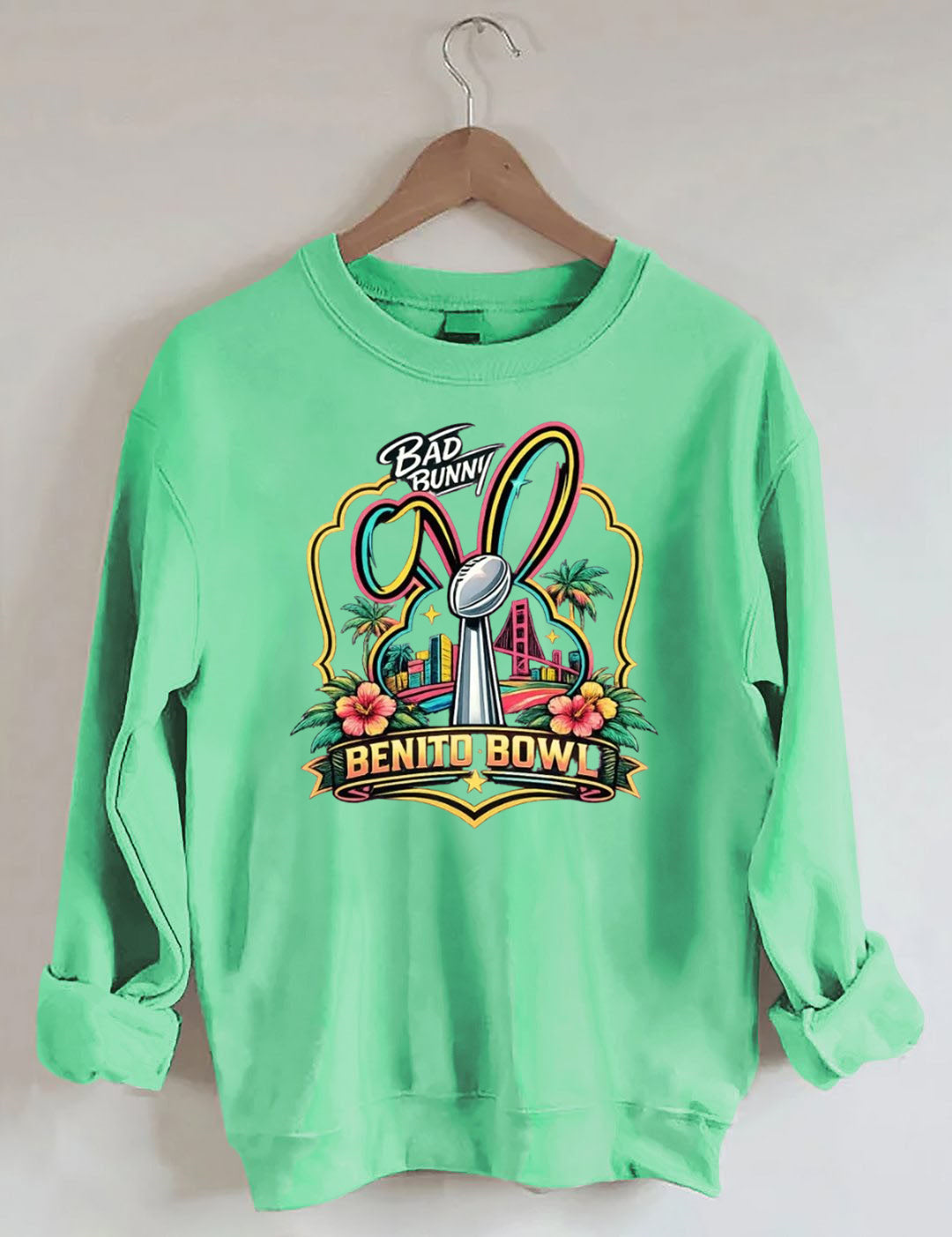 Benito Bowl,Latin Pop Fan,Bad Football Parody,Stadium Skyline, Game Day Sweatshirt