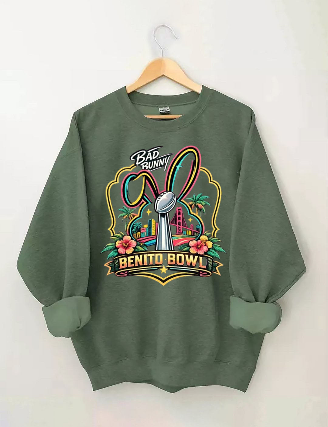 Benito Bowl,Latin Pop Fan,Bad Football Parody,Stadium Skyline, Game Day Sweatshirt