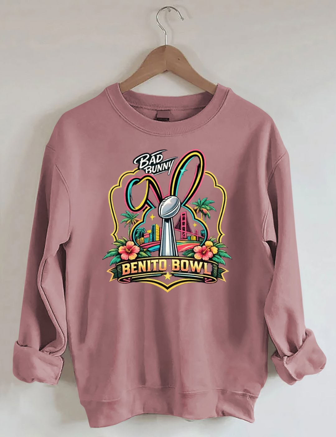 Benito Bowl,Latin Pop Fan,Bad Football Parody,Stadium Skyline, Game Day Sweatshirt