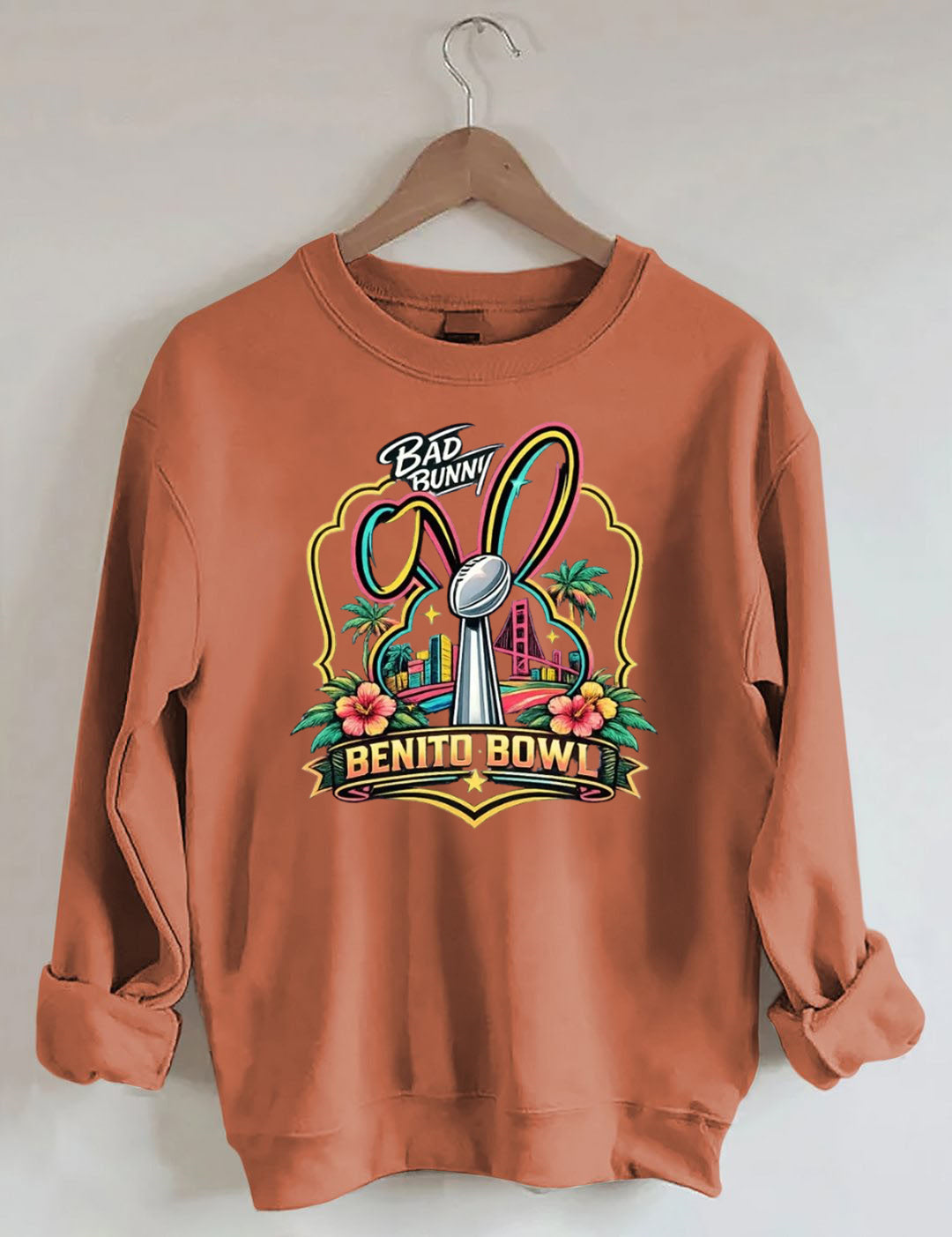 Benito Bowl,Latin Pop Fan,Bad Football Parody,Stadium Skyline, Game Day Sweatshirt
