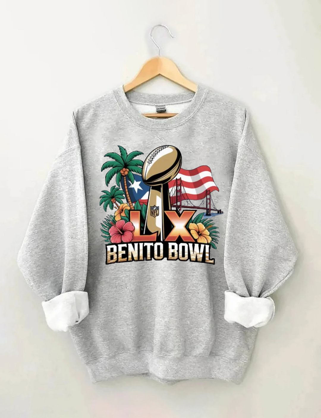 Benito Bowl,Puerto Rican Pride,Game Day Football Fan Sweatshirt