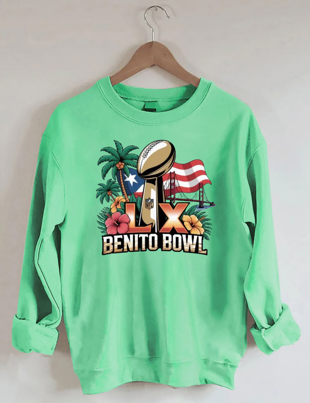 Benito Bowl,Puerto Rican Pride,Game Day Football Fan Sweatshirt