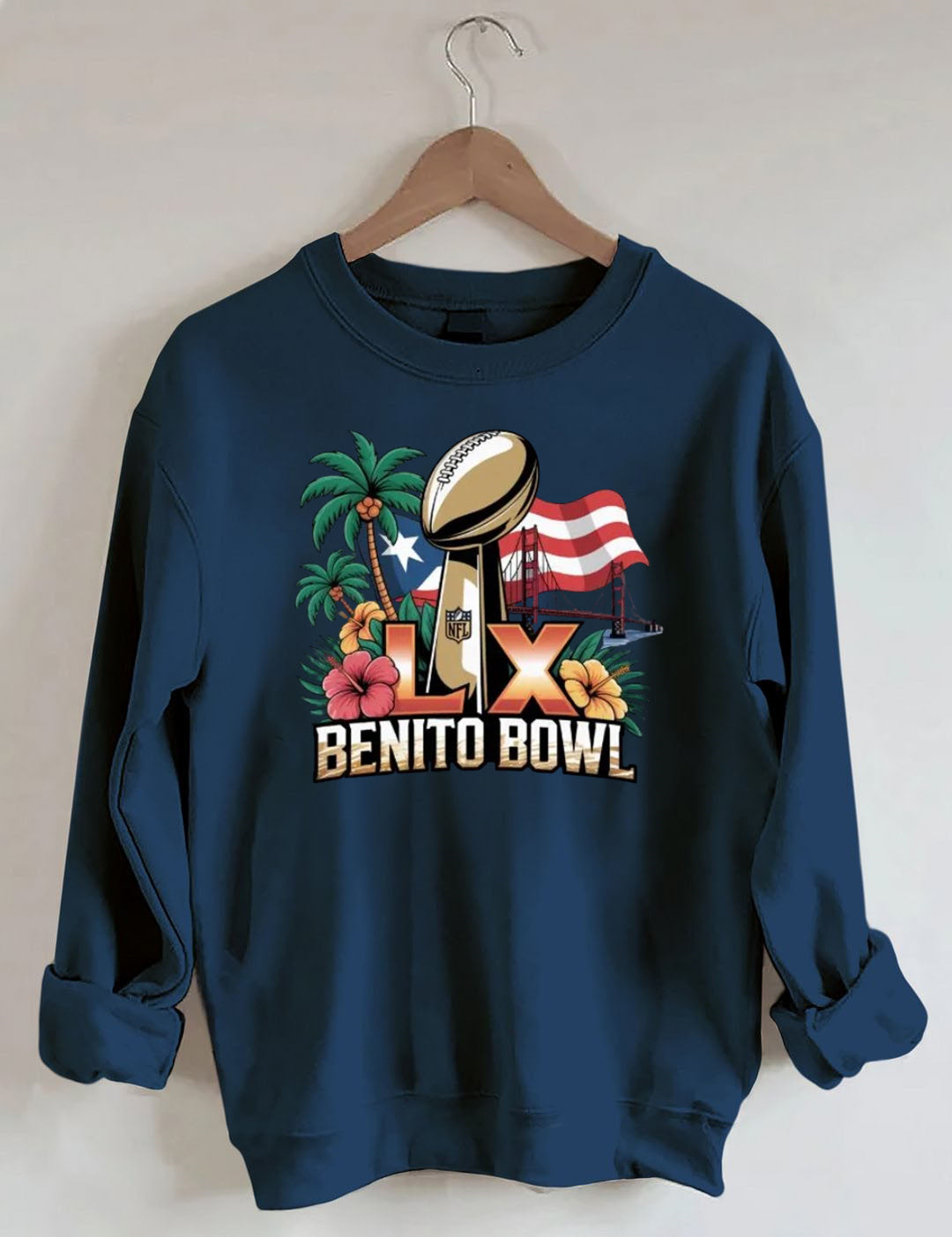 Benito Bowl,Puerto Rican Pride,Game Day Football Fan Sweatshirt