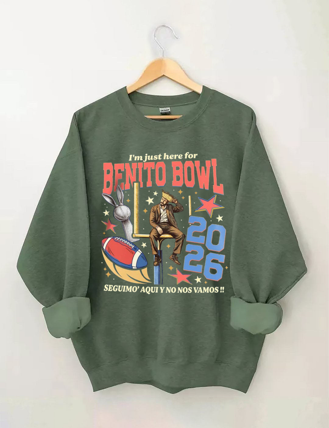 I¡¯m Just Here For The Benito Bowl,Halftime Music Show 2026 , Game Day Outfit, Football Fan Sweatshirt