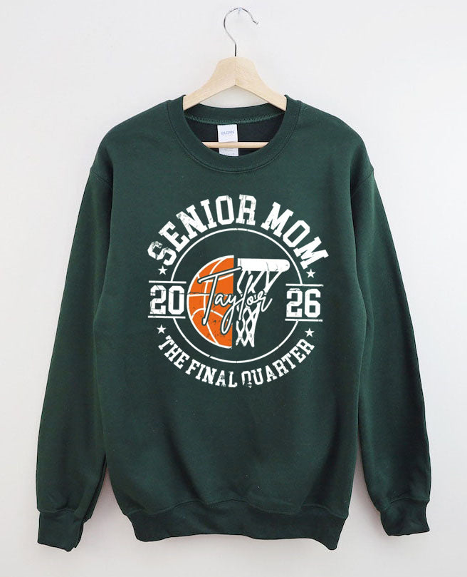 Senior Mom 2026 Basketball Sweatshirt
