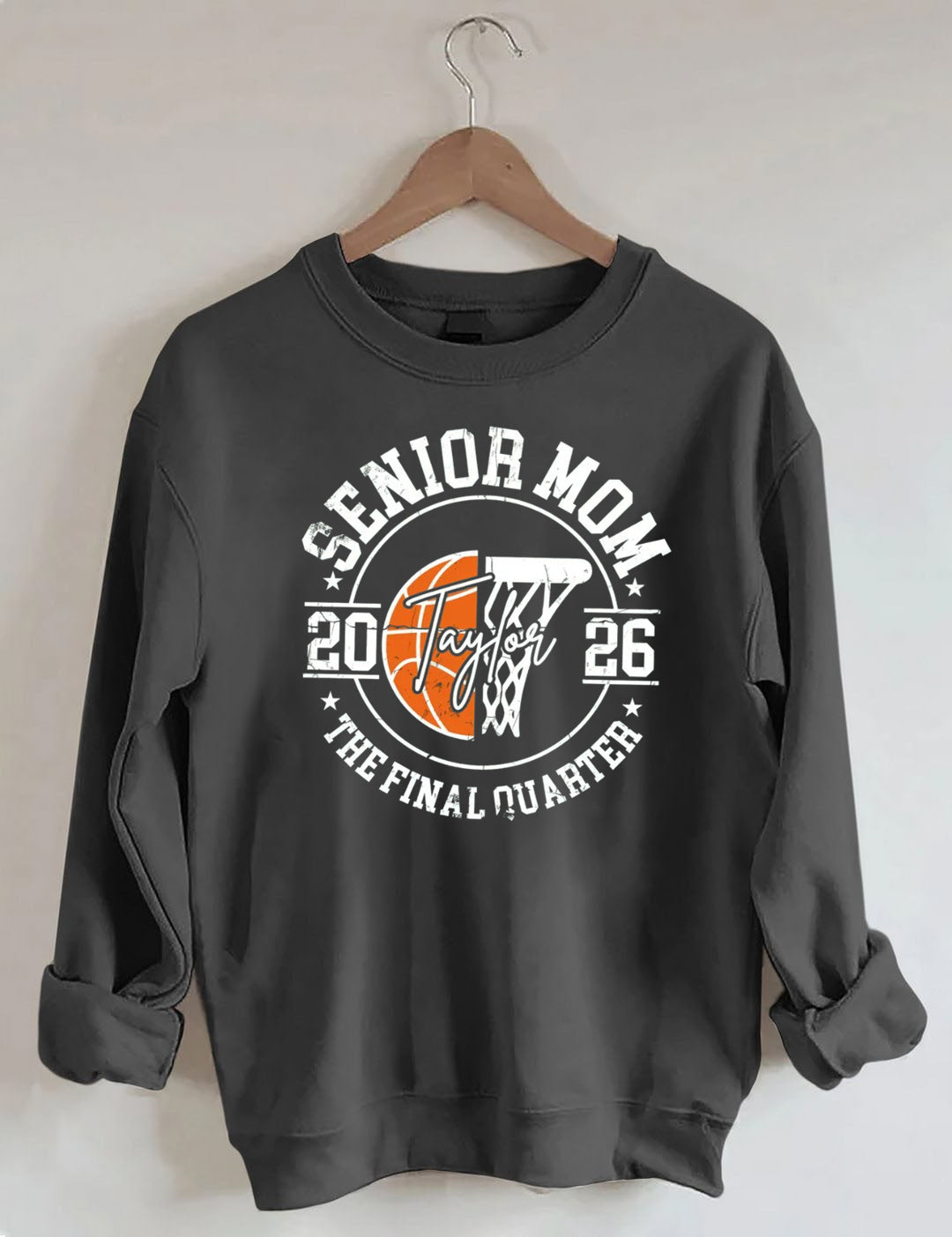 Senior Mom 2026 Basketball Sweatshirt