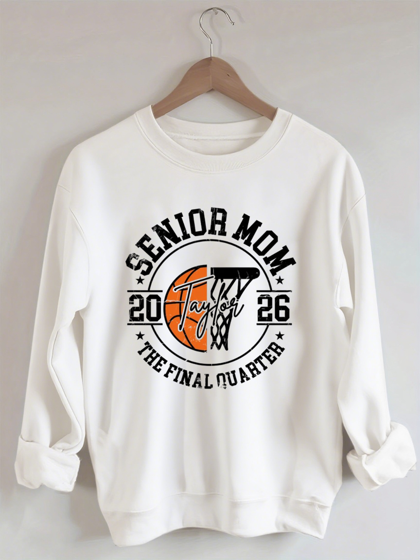 Senior Mom 2026 Basketball Sweatshirt